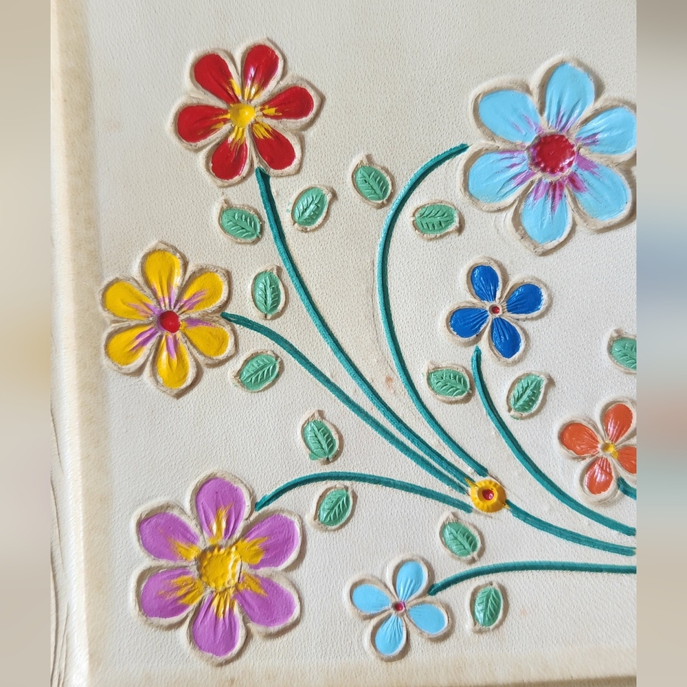 Floral hand painted Vintage 50's Bag - Picture 4 of 9